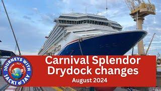 Carnival Splendor changes from August 2024 drydock.