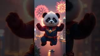 Captain Panda is here to save the day! ‍️ Soaring through the city with style!