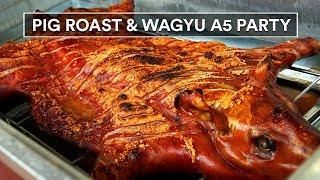 How to Roast a Pig! GUGA'S BBQ PARTY - Wagyu, Dry-Age Steaks, Crispy Skin