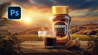 NESCAFÉ ADVERTISING DESIGN | Product manipulation in Photoshop 