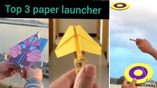 Top 3 best flying paper airplane, paper aeroplane launcher, spinning paper craft #origami