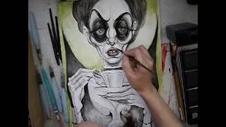 Watercolor and Ink Drawing Painting Time Lapse: Memento Tea Art Collective