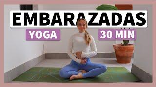 Yoga para Embarazadas | Clase Prenatal de 30 Minutos para RELAJAR y ESTIRAR