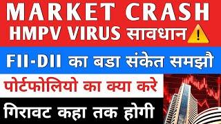 HMPV VIRUS बाजार मे क्रैश  1500 POINT कि Big रेंज🩸Market Crash️ | Nifty Prediction | Q3 Result IMP