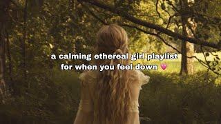 a calming ethereal girl playlist  (lana del rey, justin bieber, frank ocean, laufey, beabadoobee…)