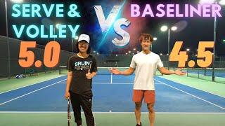 USTA 4.5 Baseliner vs. USTA 5.0 Serve and Volley | Singles Tennis Set with MATT LIN