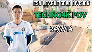 Techno4K POV w/Senzu + VOICE COMMS (24/7/14) CS2 ESN LEAGUE GOLD DIVISION