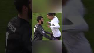 Darwin Nunez jumps into Alisson Becker arms after Liverpool win!  #Shorts #LFC