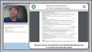 Recruiter Reviews a Quantitative Analyst Resume (Math Engineer)