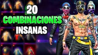 20 COMBINACIONES DE ROPA INSANAS QUE DEBES USAR EN FREE FIRE 2024  OUTFITS INSANOS FF