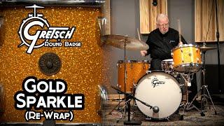 50s Gretsch Round Badge Drum kit - Rewrapped Gold Sparkle