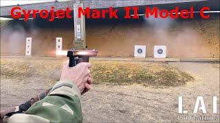 Gyrojet Mark II Model C pistol at the shooting range