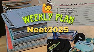 My Weekly Plan for Neet 2025 | Study vlog| Best  Stategy | Rishabh mishra neet #studyroutine