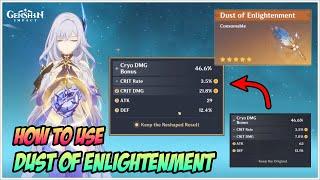 How to use Dust of Enlightenment, Reshape Artifact | Genshin Impact V5.7