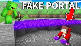 How JJ Use FAKE PORTAL To Prank Mikey in Minecraft (Maizen)