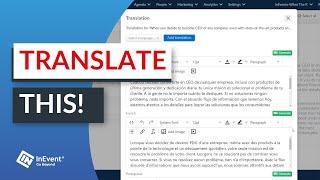 Automatic AI Translation | How to InEvent