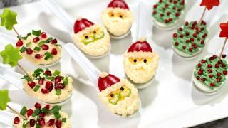 6 Festive Christmas Spoon Appetizer recipes - Creative Holiday Party Ideas