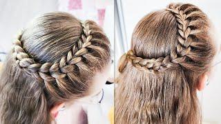 Cute neat hairstyle for girls. Beautiful braid headband - easy!