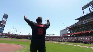 Hugo Sanchez delivers a "First Kick" at Oracle Park in honor of the #LaLigaSummerTour coming to SF 