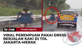 Perempuan Jalan Kaki di Tol Jakarta Merak Ditemani Mobil Patroli | tvOne Minute