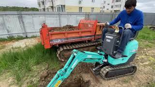 Копаем на малыше весом 500кг!!! Kobelco SK005-3 コベルコ ミニユンボ  のご紹介！ミニ油圧ショベル