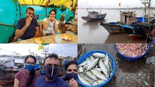 Karanja Fish Market | Rainny trip Kharghar to Karanja | Karanja Jetty | Wholesale Fish Auction