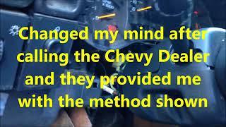 Vehicle Anti Theft System Reset Override Technique-GMC Sierra or Silverado