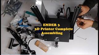 Ender 3 3D printer Unboxing, complete assembling/installation, test printing and it's quality