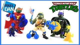 Teenage Mutant Ninja Turtles Classic Super Mikey Super Don Military Leo Figures Review