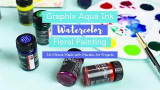 Paint a watercolor floral design with Graphix Aqua Inks