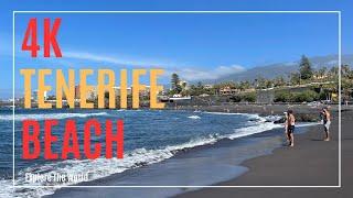 【4K】 Spain Tenerife Beach - Playa Chica Beach and  Playa del Castillo Beach in Puerto de la Cruz