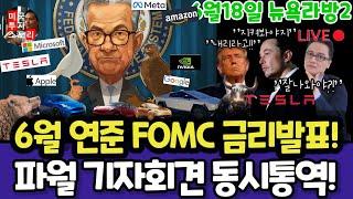연방준비위원회 6월 FOMC 금리, 점도표, 경제전망 분석, 제롬파월 기자회견 동시통역/테슬라 엔비디아 구글 애플 아마존 메타 마이크로소프트 팔란티어 아이온큐$tsla #tesla