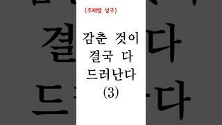 [주제별성구]143    감춘 것이 결국 다 드러난다(3)