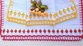 Barrado de crochê para pano de prato #63  Por Ateliê Aline Silvaa