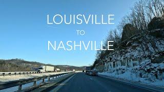 Louisville to Nashville Drive during winter snow 4K - Driving Road Trip