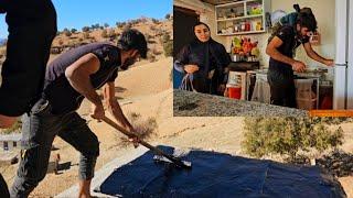 Azam Mahmoud’s Daily Life: Roof Insulation, Cooking, Barbecue & Tea | Nomadic Family Life ️