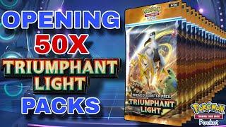 Opening 50 Packs of the NEW Triumphant Light Set – INSANE Pulls or a Total Letdown? | Pokemon Pocket