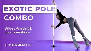 Exotic Pole Tutorial - Beginner Intermediate Exotic Pole tutorial with a fankick & cool transitions