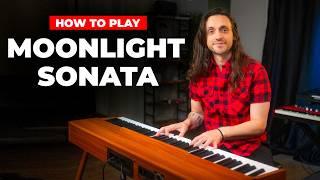 How to play Moonlight Sonata (Easy Piano Beginner Tutorial)