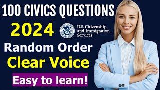 Practice 100 Civics Questions Random for US Citizenship interview 2024 (2X)