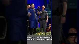 University at Buffalo graduate chased on stage by police while holding infant son during ceremony