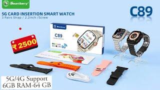 C89 Ultra Android Sim Watch 5G/4G-2.2 Inch-Assistive Touch-Rise to wek up-4G+64GB-45MM