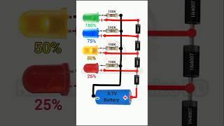 3.7 V battery charging level indicator circuit#shortvideo #shorts #diy