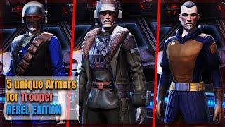 5 unique Armors for Trooper | Rebel Edition | SWTOR 2021