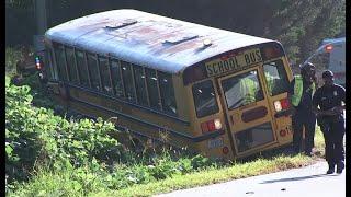 Several students injured after DeKalb County school bus crashes into ditch