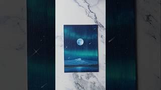 Moonlight night sky painting idea for beginners #artshorts #painting #easypainting #acrylicpainting