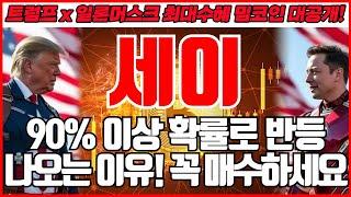 [세이 코인분석] 90% 이상 확률로 반등 나오는 이유! 꼭 매수하세요