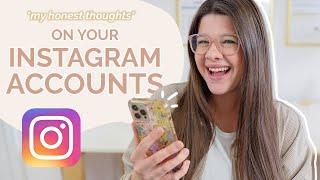 AUDITING YOUR INSTAGRAM ACCOUNTS! Giving real feedback on what I would change to see more growth