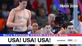 USA DOMINATE!  | Swimming 4 × 100m Freestyle Relay Highlights | Paris Olympics 2024 #Paris2024