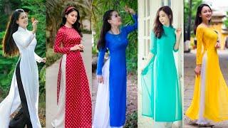 Top 30 Latest long kurti dress designs 2023 / AO DAI / Vietnamese traditional long dress designs